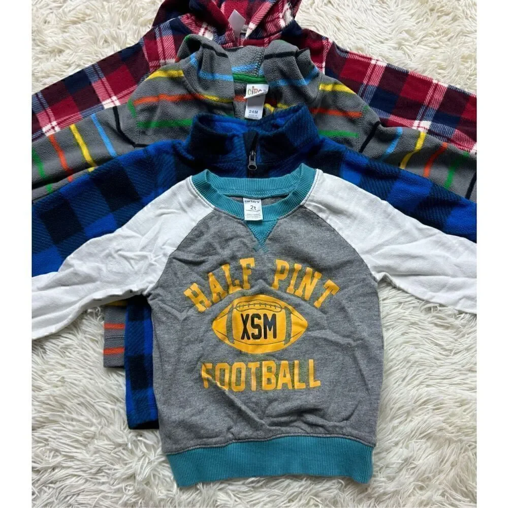 4 piece Boys Size 2T/24 month toddler sweaters and jacket bundle by Carters & Ci